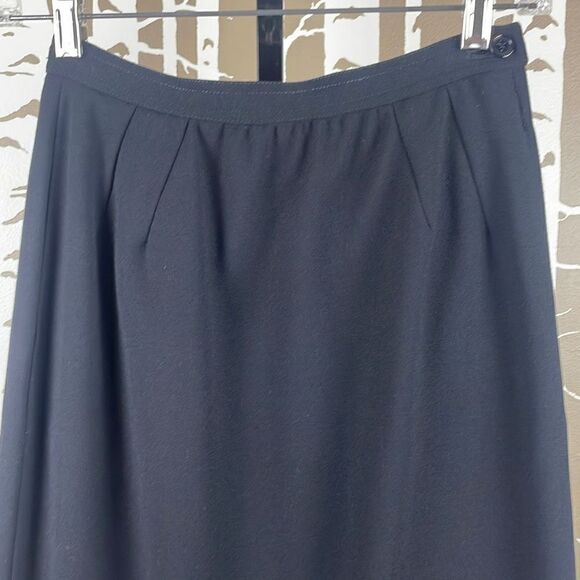 Valentino Miss V 90s 100% Wool Midi Pencil Skirt 38 Black - Picture 3 of 10